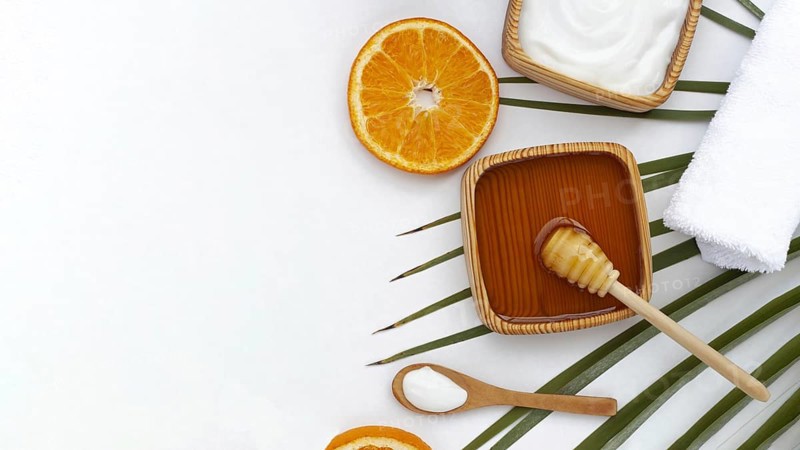 Top view honey orange slice with copy space. Resolution and high quality beautiful photo
