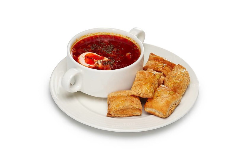 Layout for menu. Borscht