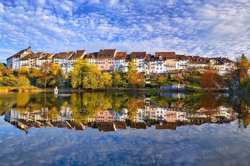 Local view of the old town of Wil in autumn