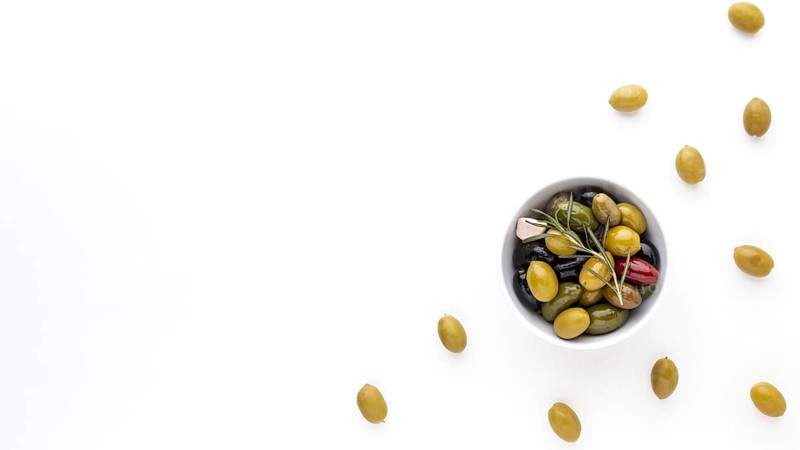 Top view assortment olives bowl with copy space. Resolution and high quality beautiful photo