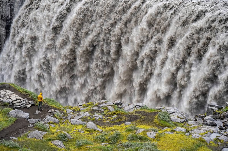 Tourist standing at a canyon