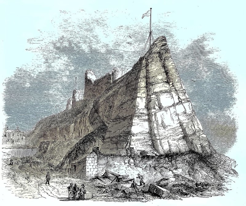 Ruin of Hastings Castle circa 1880