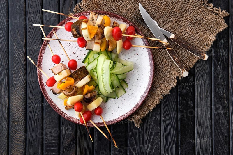 Shashlik with vegetables