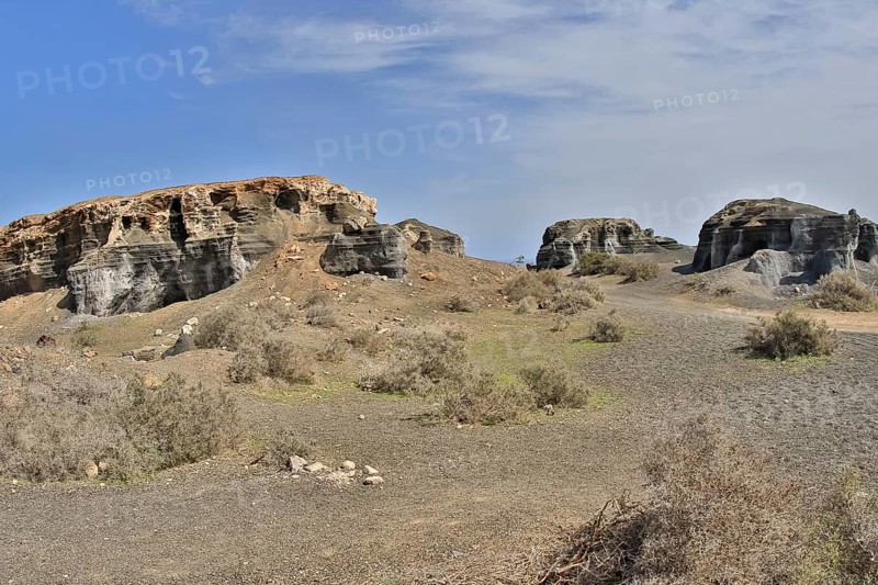 Rocky landscape around the volcano Montana de Guenia