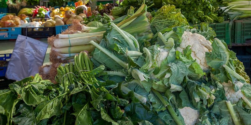 Market stall with various vegetables