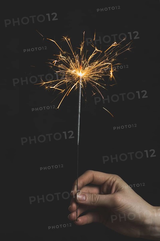 New year concept with sparkler