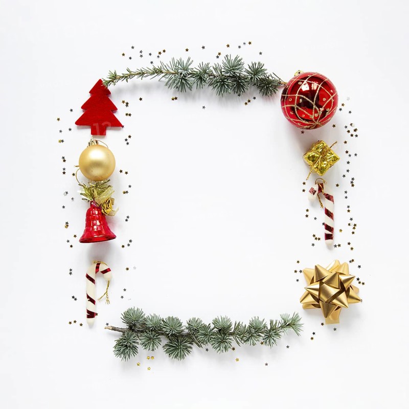 Decorative christmas frame on white background