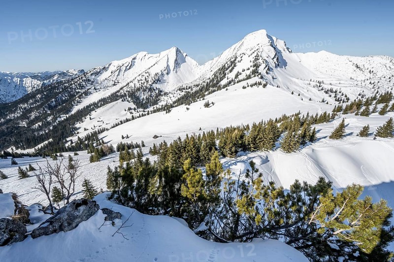 View from the summit of Hochgern in winter