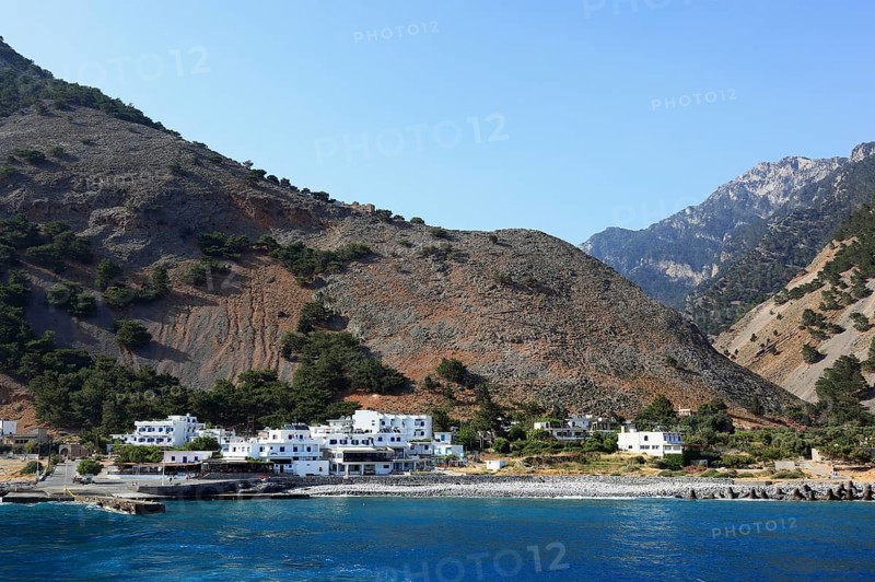 The coastal village of Agia Roumeli is the entrance or exit to the Samaria Gorge
