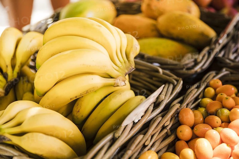 Fresh healthy banana street market