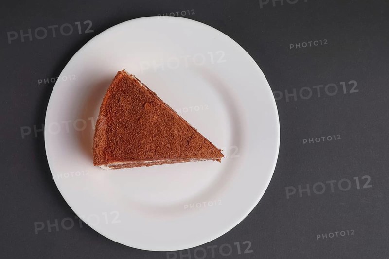 Top view of chocolate biscuit cake