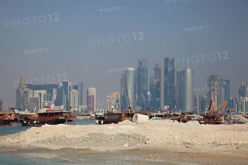 Large construction site in Doha