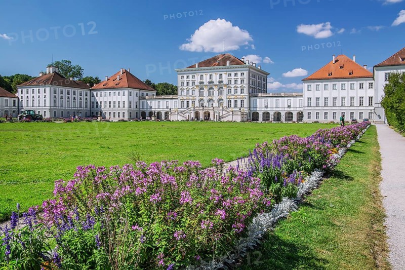 Flower borders on the city side of Nymphenburg Palace