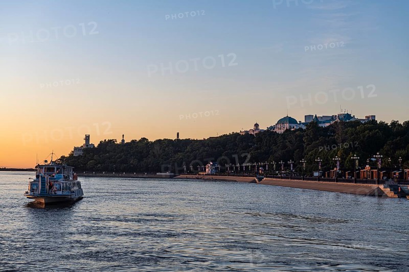 Sightseeing boat on the Amur river