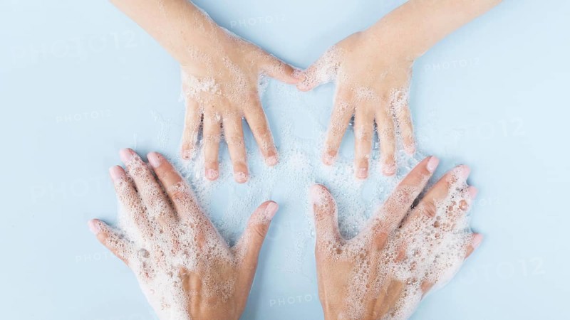 Person washing hands with soap. Resolution and high quality beautiful photo