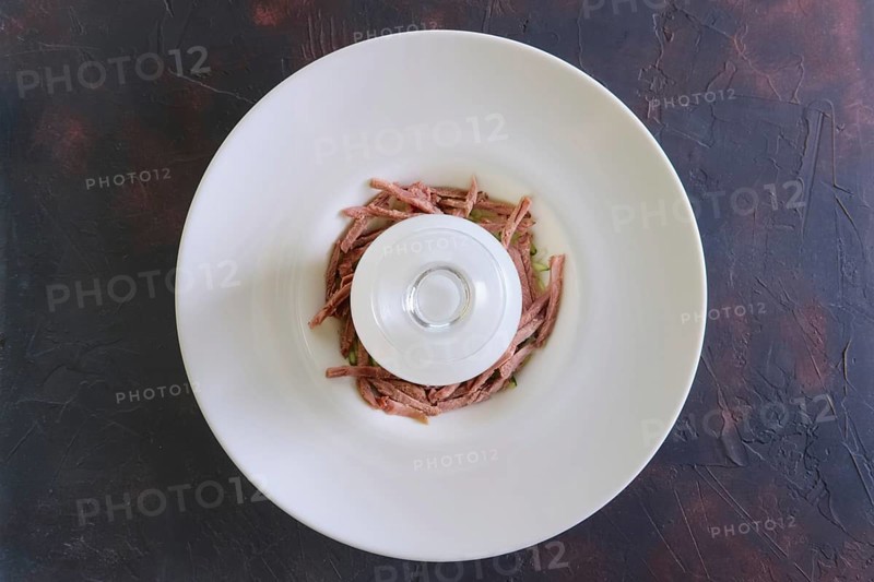Traditional cold belorussian soup with beef