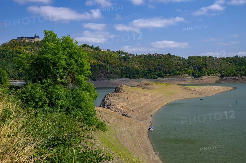 Edersee with Waldeck Castle at low water