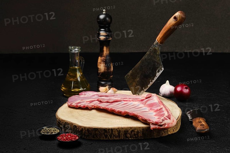 Raw fresh lamb ribs