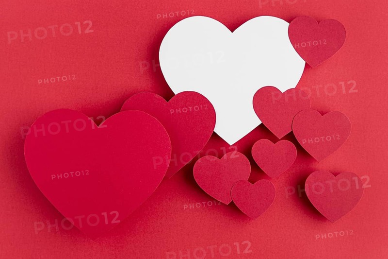 Top view hearts arrangement with copy space. Resolution and high quality beautiful photo