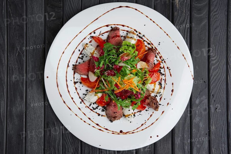 Salad with beef