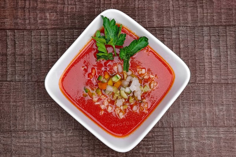 Summer diet cold soup gazpacho