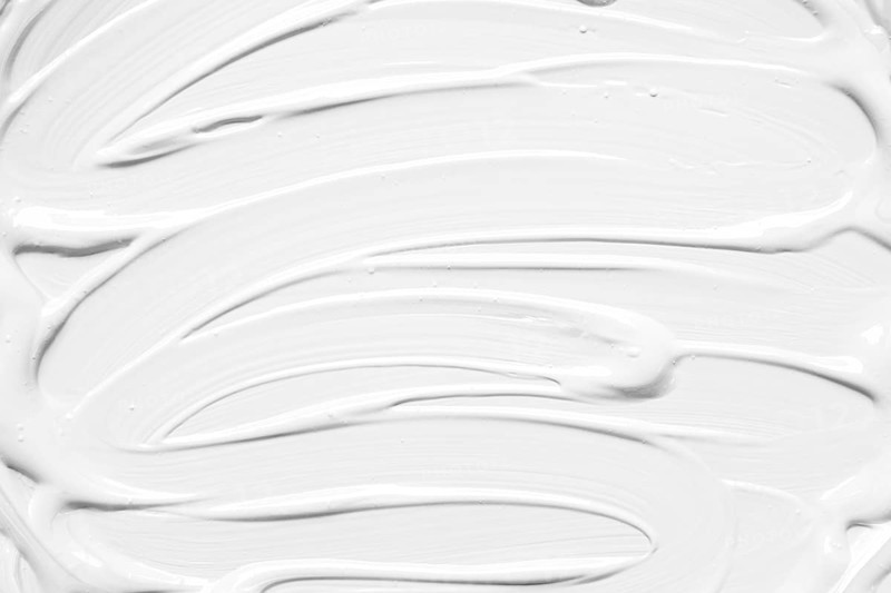 Clear white paint layered thickly