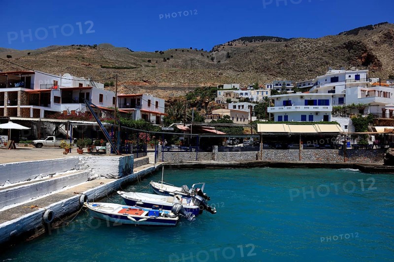 Chora Sfakion is a coastal town in the south of the island of Crete with a small harbour on the Libyan Sea