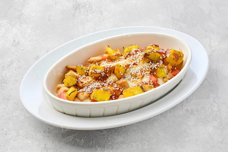 Hot casserole with chicken
