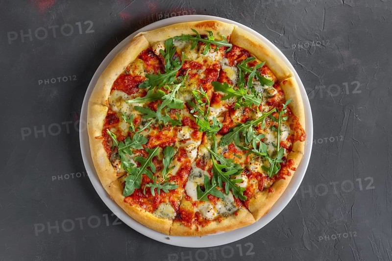 Vegetarian pizza with feta