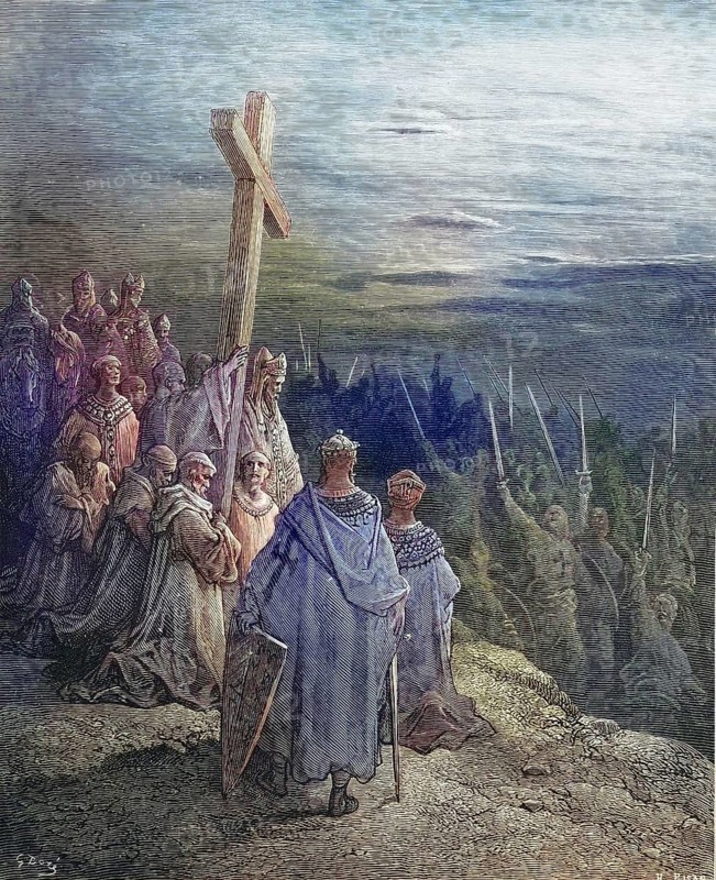The cross welcomes the army of the Crusaders
