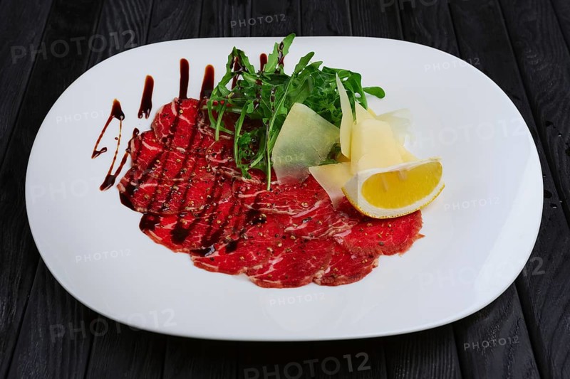 Beef carpaccio with cheese