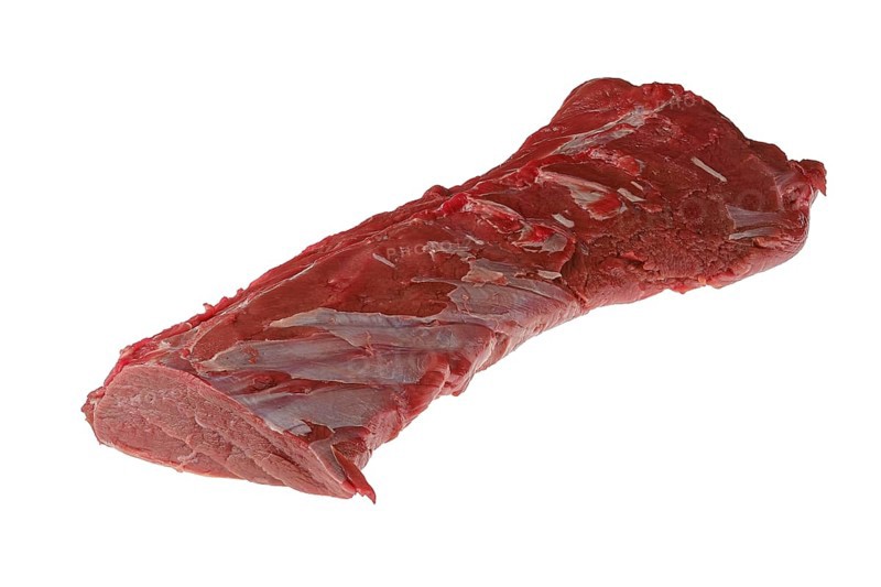 Raw fresh beef tenderloin roast isolated on white background