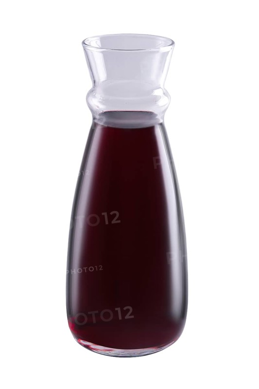 Pitcher with red wine isolated on white