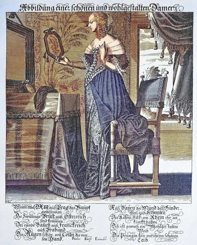Depiction of a beautiful and shapely lady