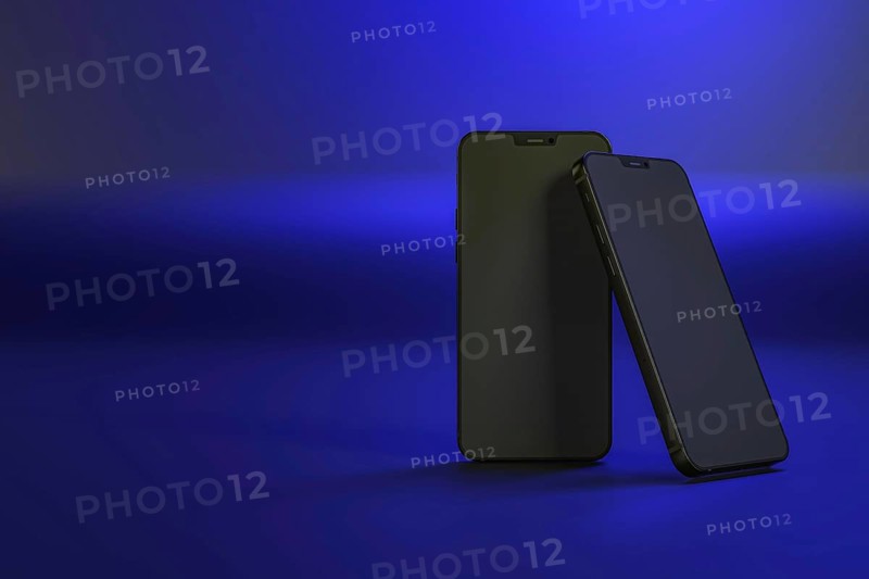Smartphones dark blue background. Resolution and high quality beautiful photo