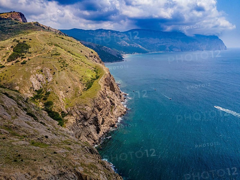Aerial of the coastline around Balaklava