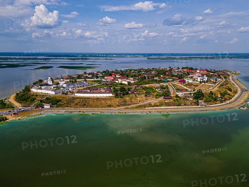 Aerial of the Unesco site Sviyazhsk