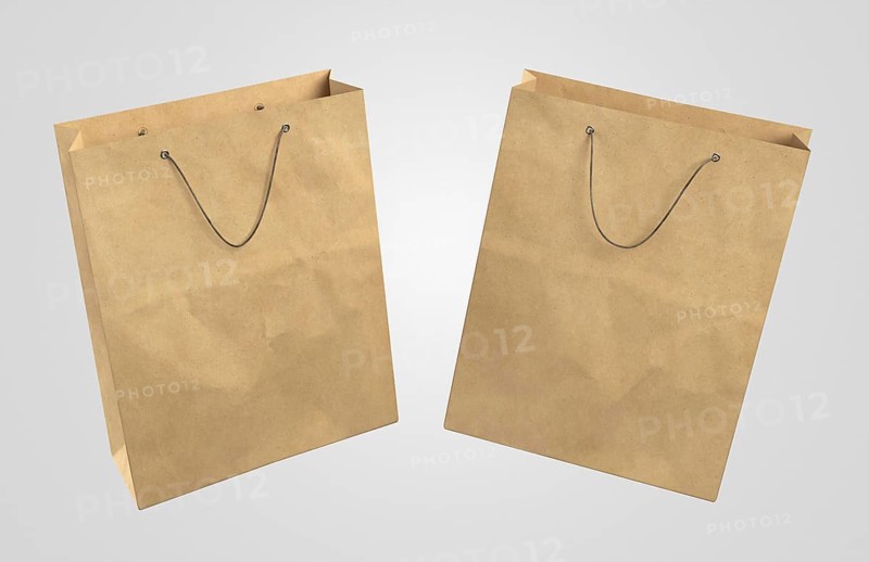 Two 3d paper shopping bags. Resolution and high quality beautiful photo