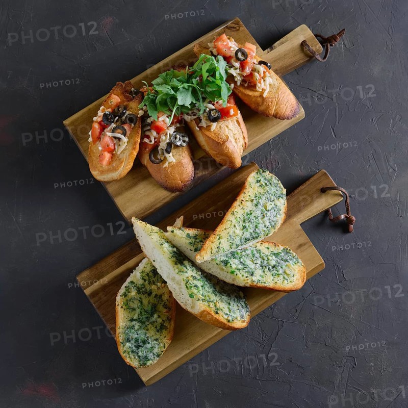 Set of toasts with tomato