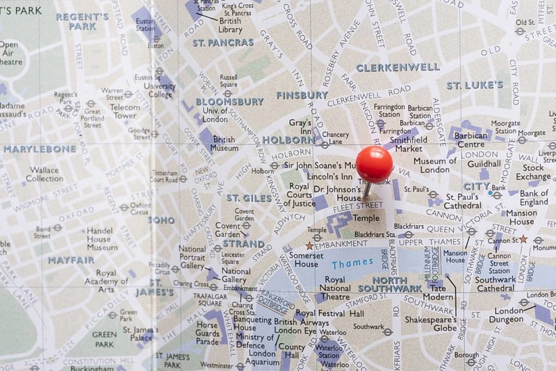 West end london map with pin. Resolution and high quality beautiful photo
