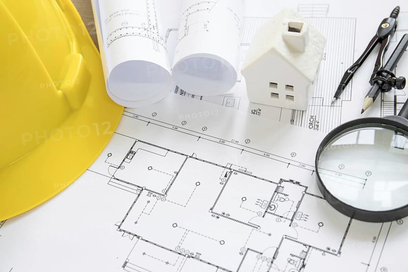 Toy house nd drafting tools schemes. Resolution and high quality beautiful photo
