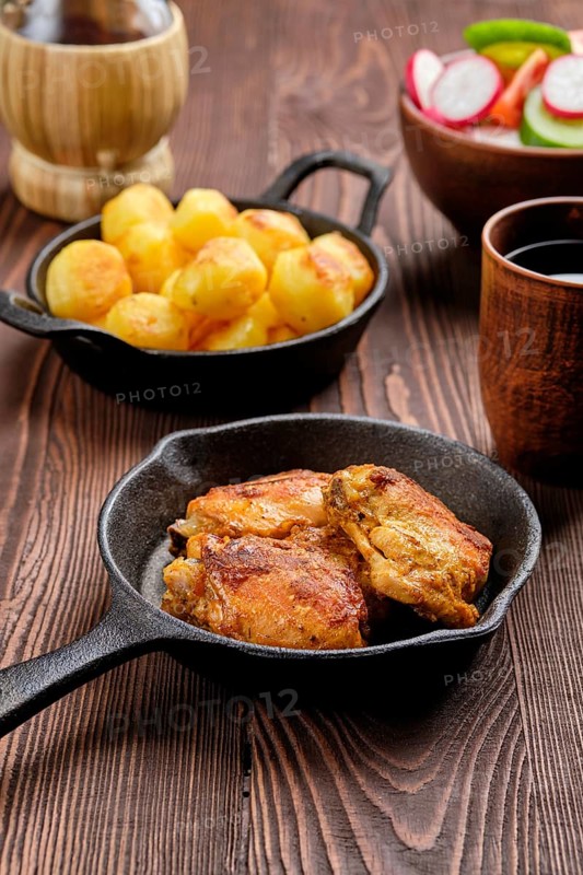 Roasted chicken thighs