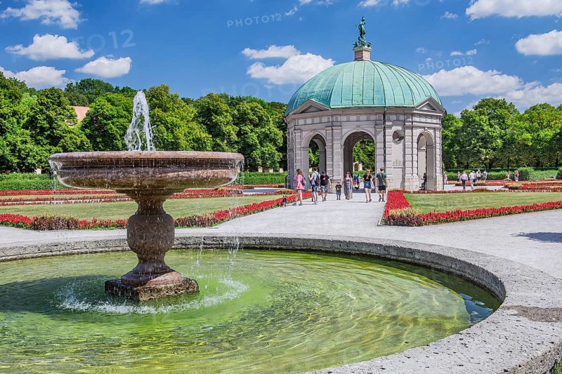 Fountain in the Court Garden with Diana Temple