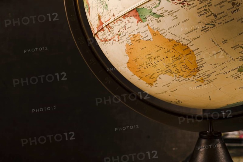 Close up vintage old globe