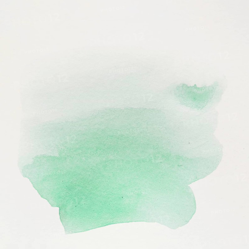 Green water color brush stroke white background