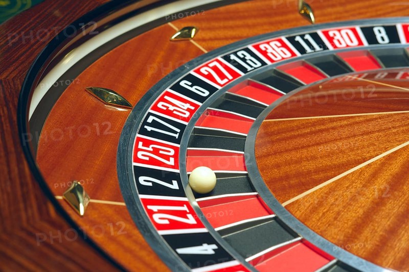 Casino Roulette with ball. Winning combination