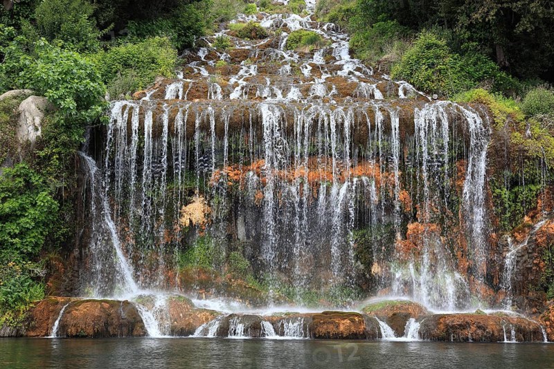 The water cascade in the castle park