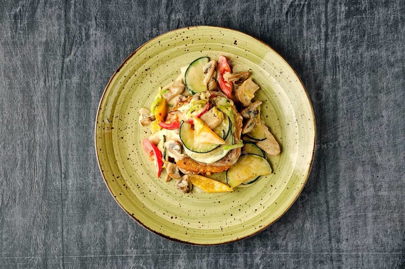 Potato pancakes with chicken