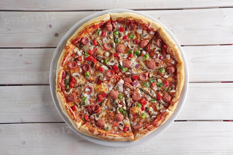 Pizza with sausage