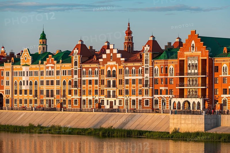 Houses build in the style of Bruges in Yoshkar-Ola